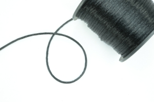 Round Satin Cord, Black, 2.5mm x 40 Meters / 43.74 Yards (1 Spool) SALE ITEM